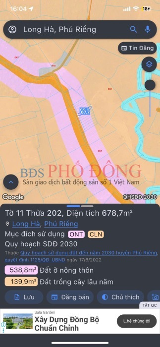 Bán đất mặt tiền 32m, 10x68 giá 680tr, sổ sẵn, tiện đầu tư kinh doanh an cư