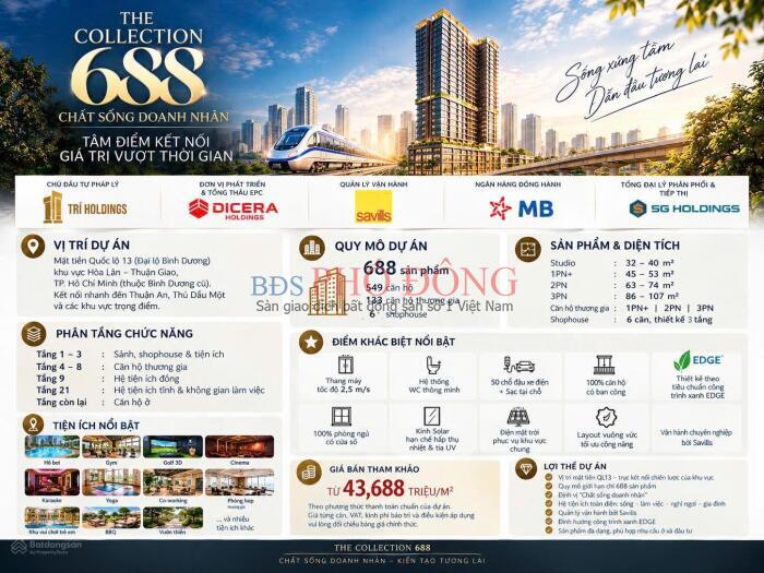 Bán căn hộ The Collection 688 QL 13 2pn3ty thanh toán 15%nhận nhà!0393493443